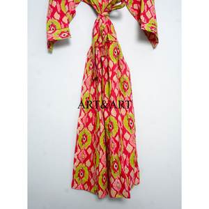 Indian Handmade Cotton Kantha Kimono <b>Woman</b> Man Stylish Beach Wear Bath Robe Japanese Style Patch Work Gift Her Summer Quick Dry - Product Image 3