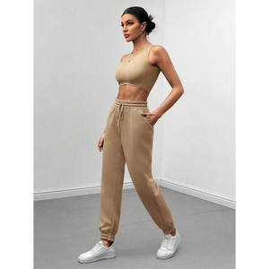 Conjunto Deportivo de Invierno para Mujer con Logotipo Personalizado, Sudadera con Capucha de Algodón y Forro Polar, Ropa Deportiva Informal para Fitness y Jogging, Venta al Por Mayor - Product Image 3