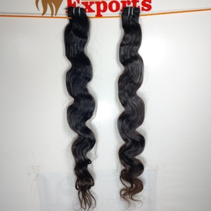 Extensions de cheveux naturels 100% vierges Remy indiens, couleur noire naturelle, ondulés, cuticules alignées, lots de 100g - Product Image 4