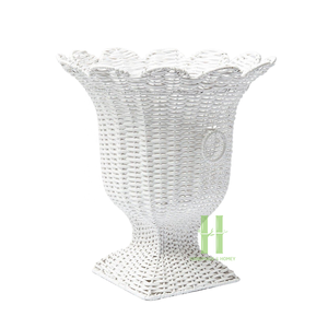 Jarrón de coalescencia moderno de urna con patas de mimbre negro para decoración de flores Variedad de diseño OEM en HNH Craft Factory - Product Image 4