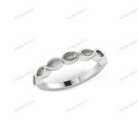 Excellente qualité bijoux indiens Marquise 2x4mm pierres lunette en argent Sterling 925 femmes proposition demi éternité bande anneau réglage