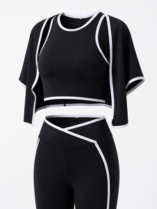 Conjunto Deportivo de Yoga de 3 Piezas para Mujer, con Logotipo Frontal, en Colores Personalizados, Elástico, de Spandex/Nailon, para Gimnasio y Entrenamiento - Product Image 6