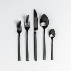 Vaisselle en acier inoxydable de haute qualité, couverts, couverts de table, comprenant des couverts noirs pour restaurant, cuisine, hôtel, mariage - Product Image 2