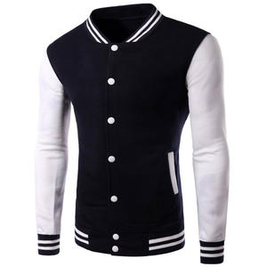 Chaqueta Varsity Estilosa, Chaqueta Universitaria de Béisbol a la Moda, Chaqueta Varsity Transpirable con Mangas de Cuero para Hombre - Product Image 2