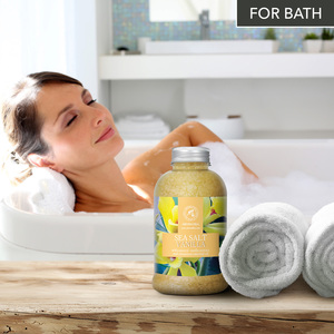 Aromatika Sal Marina Natural de Vainilla 600g en Forma de Cristal para Baño Corporal y Relajación Profunda, Envase en Frasco de Plástico - Product Image 3