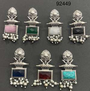 Pendientes de gota de agua de aleación al por mayor, joyería chapada en oro, pendientes indios de moda, Jhumka con colgante para mujer - Product Image 2