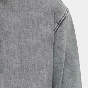 Sweat-shirt personnalisé pour homme, délavé et usé, 100% coton, tissu éponge français, pull de haute qualité, délavé à l'acide, vintage, pour homme - Product Image 6