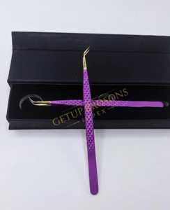 แหนบดัดขนตา GETUP BROSONS IMPEX 90 องศา ปลายโค้ง สีชมพู/ม่วง ปลายสีทอง เรียบ ป้องกันไฟฟ้าสถิตย์ ขนาด 10 มม. ทำจากใยเงินและสแตนเลส - Product Image 2