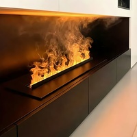 Cheminée Électronique 4D avec Simulation de Feu, Décoration d'Intérieur, Humidification, Atomisation pour Meuble TV, Affichage LED Intégré en Anglais