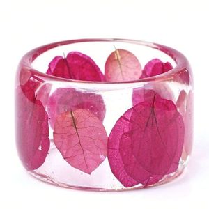 Bracelet jonc fleur en résine de style ange ÉLÉGANT-Bijoux de mode peints à la main imperméables - Product Image 5