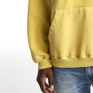 Hip Hop lourd pull hommes soleil fané à capuche pour vêtements de rue Logo personnalisé lourd épais chaud hommes tenue décontracté à capuche - Product Image 6