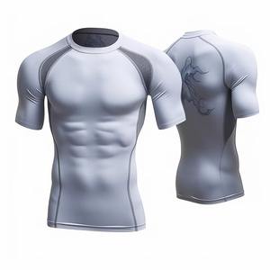 Logo personnalisé Hommes de haute qualité Nouveau style Fitness Rash Guard Gym Wear à manches courtes pour MMA pour adultes - Product Image 3