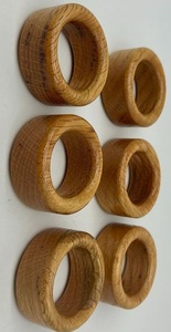 Anneaux de serviette en bois fabriqués à la main stockés ensemble de décor de table naturel rustique pour les dîners de mariage élégants repas de mariage - Product Image 2