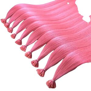 NOUVELLE ARRIVÉE 2024!! Couleur rose avec des extensions de cheveux à pointe plate usine en gros 100% extensions de cheveux humains cuticule saine alignée - Product Image 6