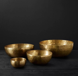 Excellente qualité Ensemble classique 4 bols faits à la main en aluminium doré martelé doré pour hôtels Écologique Dernier cri pour les cadeaux - Product Image 4