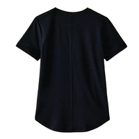 T-shirt décontracté pour femme de haute qualité en gros, col en V, manches courtes, impression de logo personnalisé, 100 % coton, confortable, été