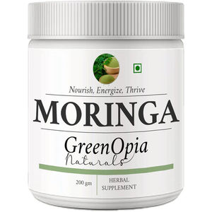 Poudre de feuilles de Moringa GreenOpia, superaliment ayurvédique pour l'immunité, la détoxification et l'énergie, 200 grammes - Product Image 1