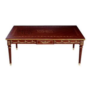 ชุดโต๊ะกาแฟไม้คลาสสิกสุดหรูพร้อมขอบทองเหลือง - Product Image 3