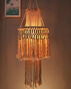 Abat-jour en macramé Boho écologique Lampes suspendues de créateur pour mariage, fête de Noël et décoration de la maison Éclairage élégant - Product Image 4