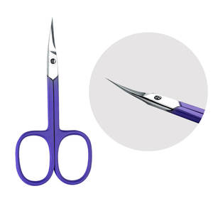 Ciseaux à ongles à lame pointue Outils à cuticules de haute qualité Ciseaux à ongles et à cuticules populaires durables Grandes poignées à boucle colorées - Product Image 1