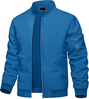 Blouson bomber en toile noire unie, dernier design, service OEM, manches longues, poche latérale, devant 100% polyester, coupe-vent, respirant