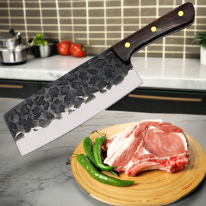 Lames PRESTIGE en acier damas forgé ODM OEM personnalisé vente en gros couteau de cuisine ambidextre chef couperet à viande outil de hachage d'os - Product Image 1
