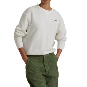 Service OEM, sweat-shirt à col rond en polaire de qualité supérieure pour femmes, broderie sur le devant, léger, respirant, mélange de coton, été, printemps, automne - Product Image 5