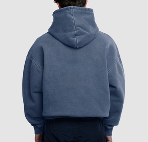 Oversized Cropped Hoodie Custom Streetwear 330grams Men Premium Quality Polyester/Cotton Acid <b>Washed</b> Boxy Fit Heavyweight Winter - Product Image 6