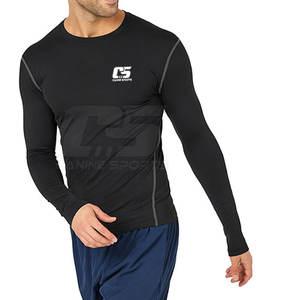 Chemises de compression pour hommes avec logo personnalisé avec coupe ajustée et motif solide manches longues et couleur personnalisée nouveau style - Product Image 6