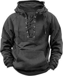 Jersey Retro con cordones para hombre, sudadera táctica para gimnasio, chaqueta holgada, sudadera de carga atlética, fabricante personalizado para invierno - Product Image 1