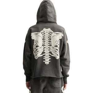 2025 venta al por mayor 100% algodón polar térmico invierno cremallera completa pulóver con capucha cara completa parche apliques bordado Unisex - Product Image 2