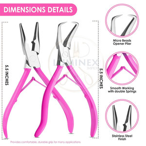 Kit Profesional de Herramientas para Extensiones de Cabello de Acero Inoxidable con Agarre Antideslizante y Cómodo, Opciones de Logotipo y Color Personalizados, Alta Calidad - Product Image 4