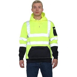 Sweat à capuche haute visibilité pour homme, vêtements de travail réfléchissants, vêtements de travail imperméables et coupe-vent en polaire, logo personnalisé - Product Image 2