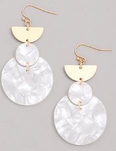 Pendientes de resina de macarrón de colores, pendientes de joyería de moda impermeables antidecoloración de oro de acero inoxidable para mujer - Product Image 1