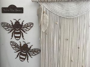 แผ่นโลหะประดับผนังลายผึ้งตัดด้วยเลเซอร์แบบชนบทแผ่นโลหะมีปีกประดับสวนกลางแจ้งแบบปรับแต่งได้ - Product Image 5