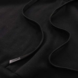 เสื้อครอปมีฮู้ดสีดำสำหรับผู้หญิงเสื้อครอปมีฮู้ดเสื้อครอปแบบสวมหัวมีโลโก้ด้านหน้า - Product Image 5