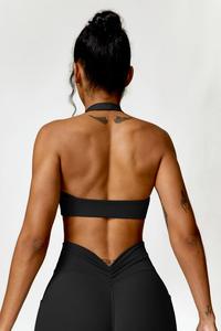 Vente en gros soutien-gorge de sport personnalisé en ambre noir extensible dans les 4 sens nouveau design scrunch respirant et soutien-gorge de sport fitness à séchage rapide pour femmes - Product Image 2