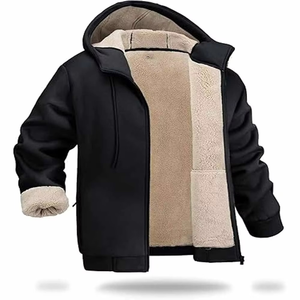 2026 Latest Fashion <b>Men's</b> Winter Warm Hooded <b>Jacket</b> <b>Fleece</b> Lined Softshell <b>Jacket</b> Waterproof Windproof Hoodie <b>Sherpa</b> Coat Hoodie - Product Image 1
