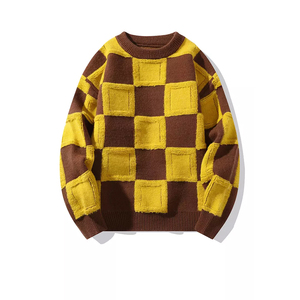 Wholesale High Quality Cotton Solid Color Knitting Sweater Slim Pullover Men's Crewneck <b>Thick</b> Spring Casual Knit Sweaters - Product Image 2