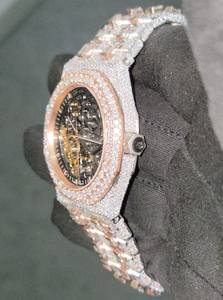 Esqueleto de cuarzo cuadrado de acero inoxidable de 41mm para hombre de lujo para reloj AP Dial de cristal analógico resistente al agua Hip Hop Bling Iced reloj de pulsera - Product Image 3