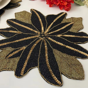 <b>Beaded</b> <b>Placemat</b> Handmade Round Charger for Luxury Dining & Holiday Decor Unique Piece Handmade <b>Beaded</b>, <b>Placemat</b>, Housewarming - Product Image 1