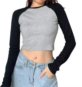 Top Trending Ladies Crop Top <b>T</b> <b>Shirts</b> Casual Breathable Comfortable <b>Long</b> <b>Sleeve</b> Crop Top <b>T</b> <b>Shirts</b> - Product Image 1