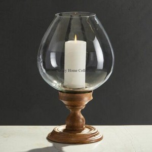 Wooden Base Royal Look Candle Holder With <b>Crystal</b> <b>Glass</b> Made Top Wax Holder Tabletop Decorative Accent Fancy Style in Low Price - Product Image 1