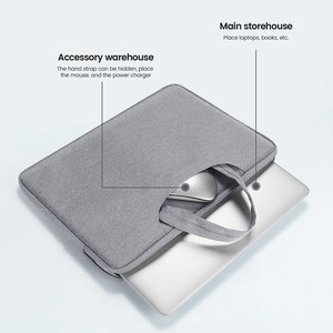 Large 14-15\" Grey <b>Laptop</b> Briefcase Modern Business Style Durable Oxford Nylon PC Portable Zipper Crossbody <b>Case</b> for Work - Product Image 3