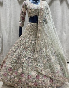 Women's Most Popular Style Premium Quality Soft Net Coding Sequins Work With Cancan & Canvas Patta LEHENGA CHOLI - Product Image 1