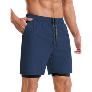 Pantalones cortos de malla atléticos personalizados con forro de compresión bolsillo para teléfono estilo deportivo para entrenamiento deportes Fitness gimnasio correr Jogging - Product Image 4