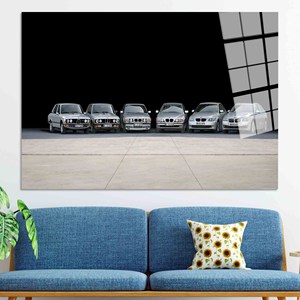 Arte impreso en lienzo de la serie BMW 5 Evolution: decoración moderna, arte en vidrio templado - Product Image 1