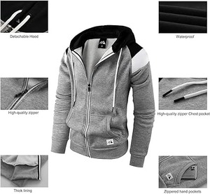 Sweat à capuche oversize pour homme, décontracté, imprimé sur mesure, pour l'hiver, avec plusieurs poches zippées, en polyester/coton - Product Image 4