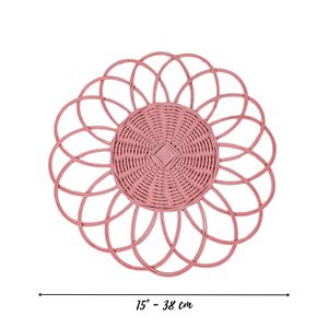 Tienphong 2024, venta al por mayor, Mantel Individual de flor de ratán Rosa tejido a mano, Decoración de mesa Bohemia decorativa, acento ecológico para el hogar - Product Image 6