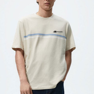 T-shirt surdimensionné pour homme - Design de logo personnalisable sur le devant, col rond, toucher doux, mélange polyester/coton, séchage rapide, respirant - Product Image 1